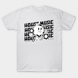 HOUSE MUSIC  - Thumbs Up Smiley Guy (Black) T-Shirt